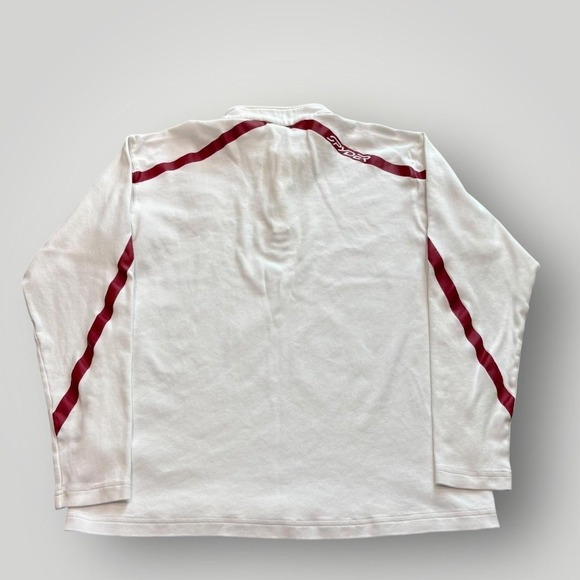 Spyder Pullover Mens Large White 1/4 Zip Long Sleeve Ski Base Layer Top Stretch - Picture 2 of 9